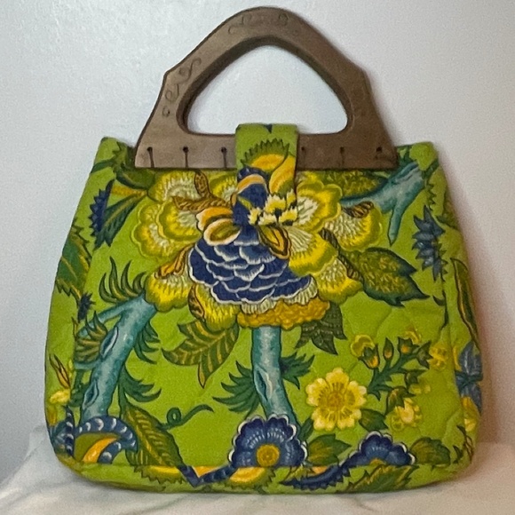 Sixties vintage grandma chic quilted wood handbag - Picture 7 of 13